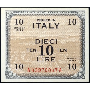Italy, AM-Lire (Allied Military Currency), 10 Lire 1943-45
