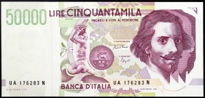 Italien, Italienische Republik (seit 1946), 50.000 Lire 27/05/1992