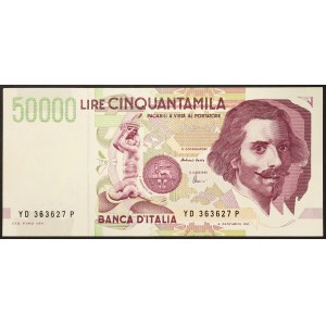Italy, Italian Republic (1946-date), 50.000 Lire 27/05/1992