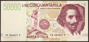 Italia, Repubblica Italiana (1946-data), 50.000 Lire 27/05/1992