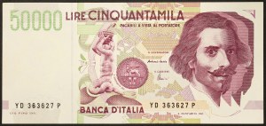 Italy, Italian Republic (1946-date), 50.000 Lire 27/05/1992