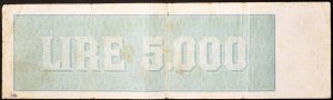 Taliansko, Talianska republika (1946-dátum), 5 000 lír 08/04/1947
