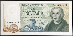 Italia, Repubblica Italiana (1946-data), 5.000 Lire 11/04/1973