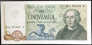 Italia, Repubblica Italiana (1946-data), 5.000 Lire 10/11/1977