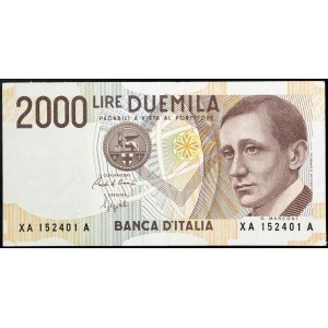 Włochy, Republika Włoska (od 1946 r.), 2 000 lirów 1990 r.