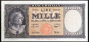 Itálie, Italská republika (1946-data), 1 000 lir 15/09/1959