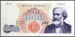 Taliansko, Talianska republika (1946-dátum), 1 000 lír 10/08/1965