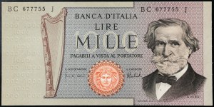 Italia, Repubblica Italiana (1946-data), 1.000 lire 05/08/1975