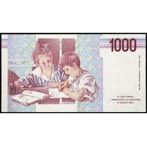 Włochy, Republika Włoska (od 1946), 1.000 lirów 24/10/1990