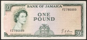 Jamaica, British Colony (until 1962), Elizabeth II (1952-2022), 1 Pound 1960