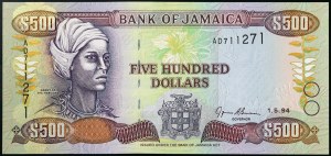 Giamaica, Commonwealth (1962-data), 500 dollari 01/05/1994