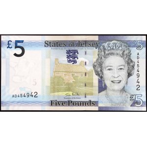 Jersey, brytyjska dependencja, Elżbieta II (1952-2022), 5 funtów 2010