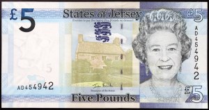 Jersey, British Dependency, Elizabeth II (1952-2022), 5 Pounds 2010