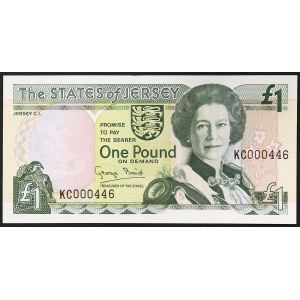 Jersey, British Dependency, Elizabeth II (1952-2022), 1 Pfund n.d. (1993)