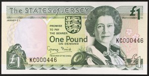 Jersey, British Dependency, Elizabeth II (1952-2022), 1 Pfund n.d. (1993)