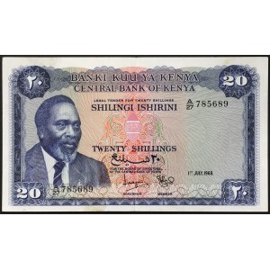 Kenya, République (1966-date), 20 shillings 1968