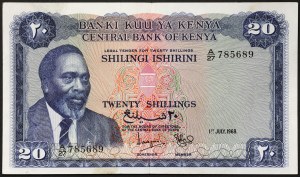 Kenya, Republic (1966-date), 20 Shillings 1968