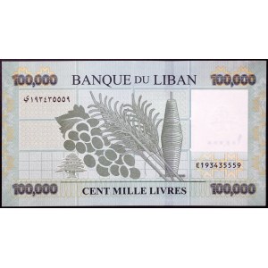 Libano, Repubblica (1941-data), 100.000 lire 2011-12