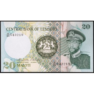 Lesotho, Königreich (1966 bis heute), Moshoeshoe II (1966-1990), 20 Maloti 1984