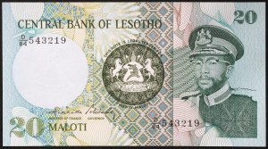 Lesotho, Königreich (1966 bis heute), Moshoeshoe II (1966-1990), 20 Maloti 1984