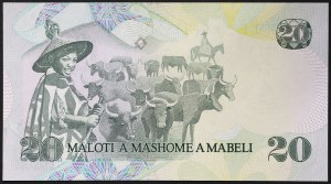 Lesotho, Kingdom (1966-date), Moshoeshoe II (1966-1990), 20 Maloti 1984