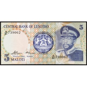 Lesotho, království (1966-data), Moshoeshoe II (1966-1990), 5 Maloti 1981