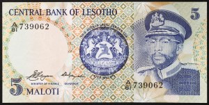 Lesotho, Königreich (1966-datum), Moshoeshoe II (1966-1990), 5 Maloti 1981