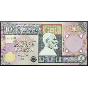 Libye, République (1975-date), 10 Dinars 2002