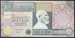 Libye, République (1975-date), 10 Dinars 2002