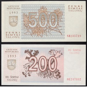 Lituanie, République (1918-date), Lot 2 pièces.
