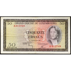 Lucembursko, velkovévodství, Charlotte (1919-1964), 50 franků 06/02/1961