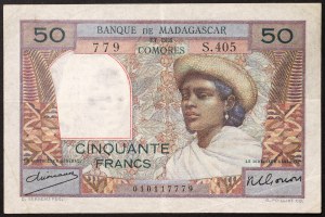 Madagaskar, francúzska kolónia (1920-1953), 10 frankov 1950-51
