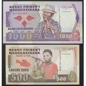 Madagascar, République malgache (1965-1996), Lot 2 pièces.