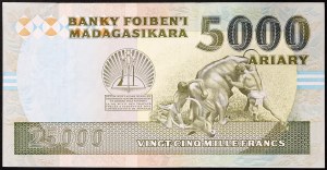 Madagaskar, Madagaskarská republika (1965-1996), 5 000 Ariary 1993