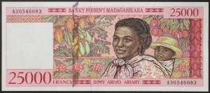 Madagaskar, Demokratická republika (od roku 1996), 25 000 franků 1998