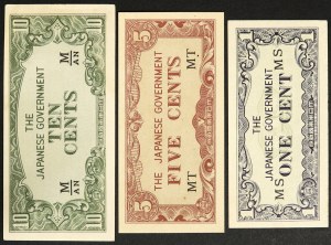 Malaya e Borneo britannico, occupazione giapponese (1942-1945), Lotto 3 pezzi.