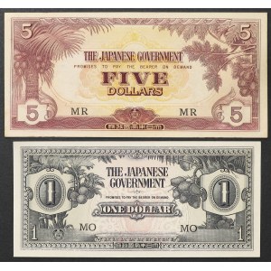 Malaya e Borneo britannico, occupazione giapponese (1942-1945), Lotto 2 pezzi.