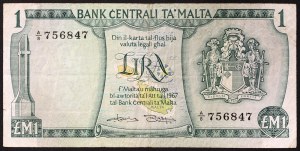Malta, republika (1972-dátum), 1 líra 1967 (1973)