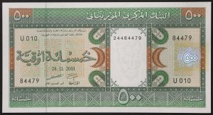 Mauritania, Repubblica (1960-data), 500 Ouguiya 28/11/2001