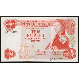 Mauritius, administracja brytyjska (do 1968), 10 rupii 1967
