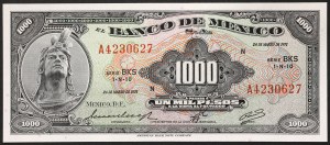 Mexique, Deuxième République (1867-date), 1.000 Pesos 24/03/1971