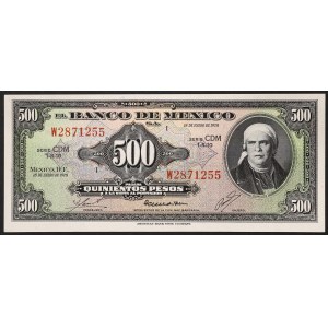 Mexique, Deuxième République (1867-date), 500 Pesos 18/01/1978