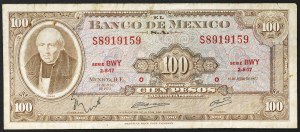 Mexique, Deuxième République (1867-date), 100 Pesos 18/07/1973