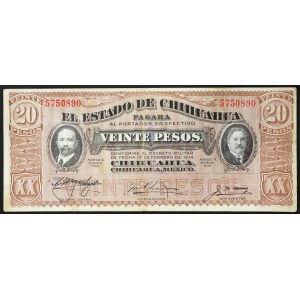 Mexiko, Zweite Republik (ab 1867), 20 Pesos 1915