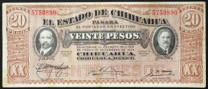 Messico, Seconda Repubblica (1867-data), 20 Pesos 1915