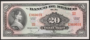 Mexiko, Druhá republika (1867-dátum), 20 pesos 22/07/1970