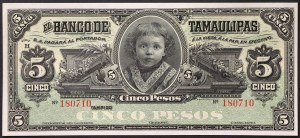 Mexique, Deuxième République (1867-date), 5 Pesos 1914
