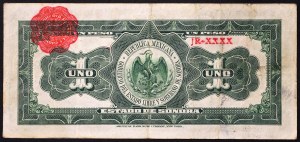 Mexiko, Druhá republika (1867-data), 1 peso 27/08/1913