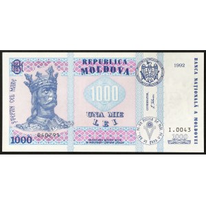 Moldavsko, republika (od roku 1992), 1 000 lei 1992