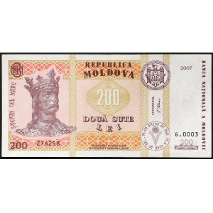 Moldavie, République (1992-date), 200 Lei 2007